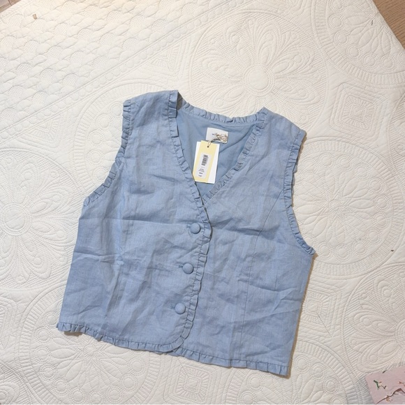 Wilfred Tops - NWT Aritzia Wilfred 125112 CITRUS DEW BLUE XS